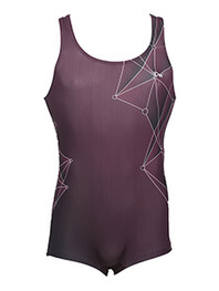 Men's and Boys Unitards Gymnastics in Burgundy with sides in line graph designs and details