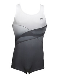 Men's and Boys Unitards Gymnastics in Cosmos with slight wave and top chest fade in White