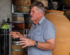 Friday wine with Larry McKenna in Martinborough