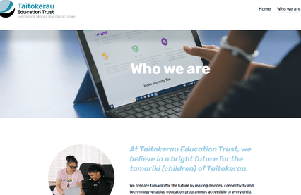 Image of the content on Taitokerau Education Trust's website