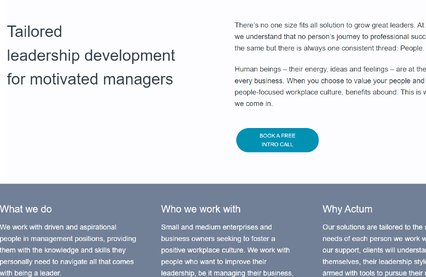 Image of content on Actum Leadership Development's homepage