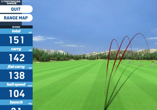 Warm up tracking tool on Toptracer for driving ranges