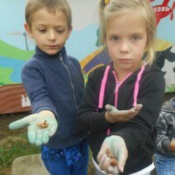 Boy and girl have something to show