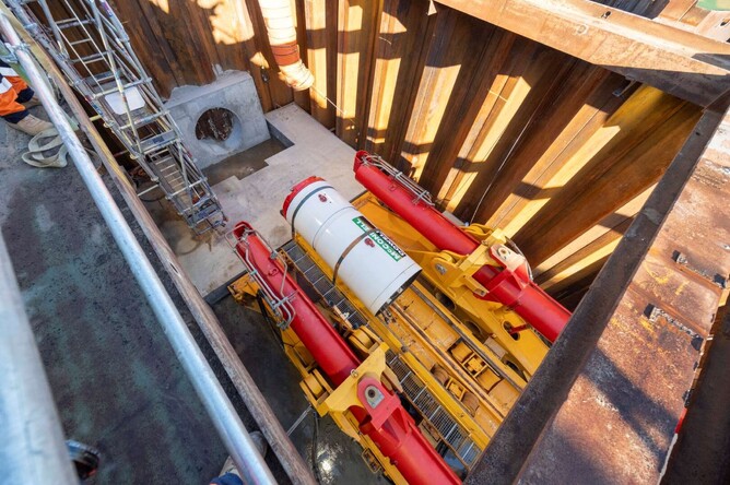 The tunnel boring machine (TBM) will take about seven weeks to finish its journey