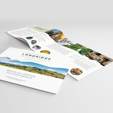 Longridge Country Estate A4 landscape brochure designed by Kaz