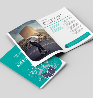 Kaz - Design. Brand. Web graphically designed workbooks and infographics for Coaching Out Of the Box in Canada