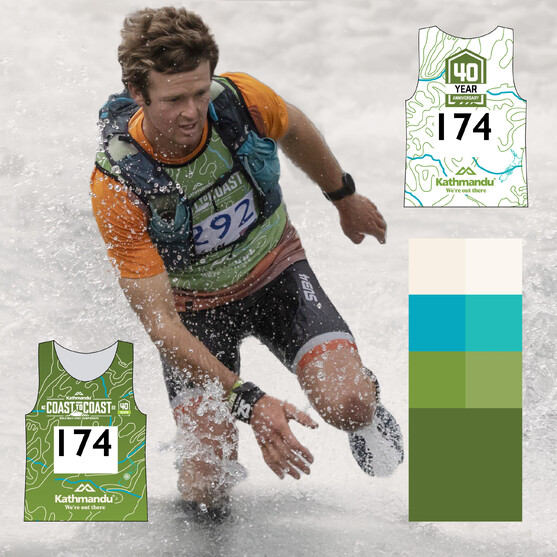 Coast to Coast 40th Anniversary bib designed by Kaz