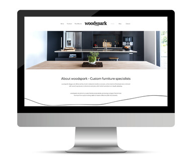 Woodspark industrial furniture and foodboard website designed by Kaz - Design. Brand. Web