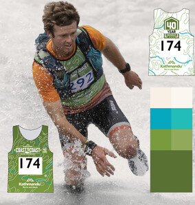 Coast to Coast 40th anniversary bib designed by Kaz