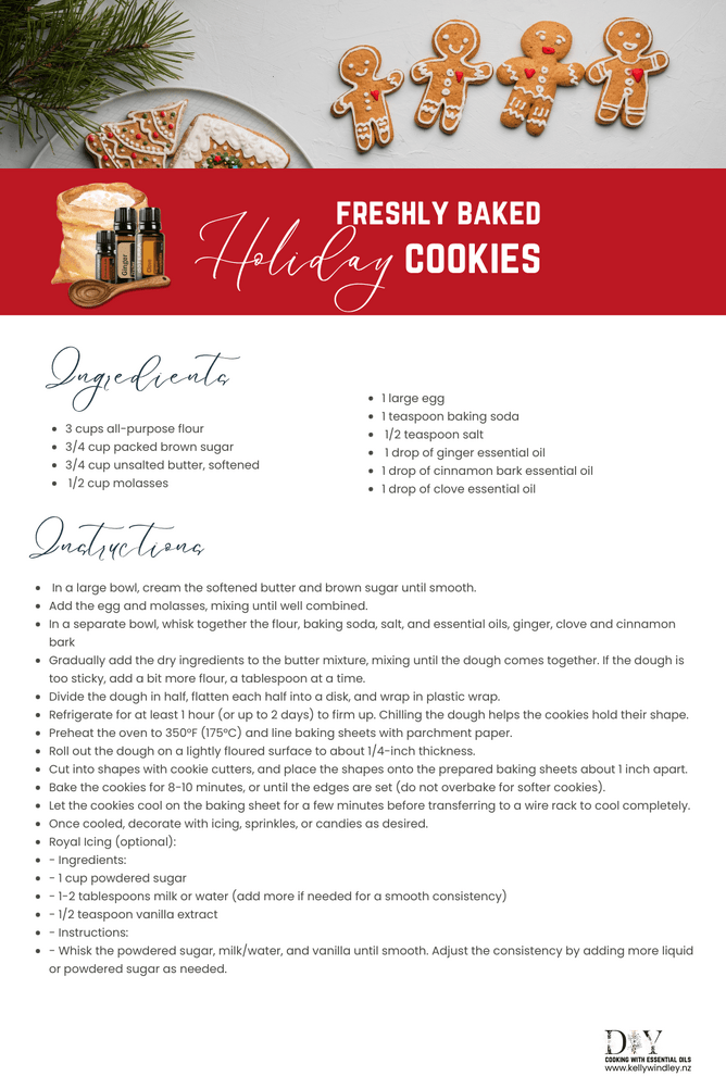 Easy Christmas Gingerbread Cookies with Essential Oils Holiday Recipe