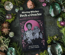 Missing Witches Deck of Oracles on a Moss and Gem Background