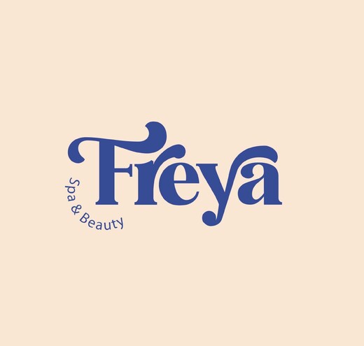 Freya Spa and Beauty logo design with custom typography