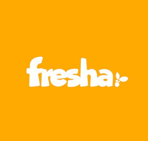 Fresha brand logo displayed on a coloured background