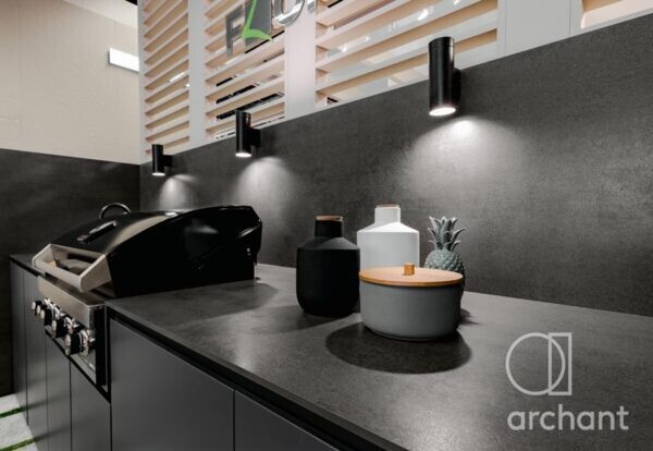 Outdoor application of Florim creates a stunning BBQ zone