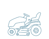 graphic of a ride on lawn mower