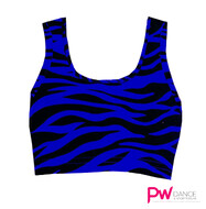 Dance Croptop with Racerback Muscleback in Royal Zebra Print