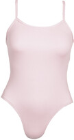 Spaghetti Strap Ballet leotard with wide U-neck shape plain Pink