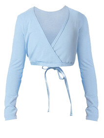 Long Sleeve ballet crossover top in Blue with ties