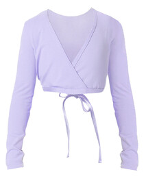 Long Sleeve ballet crossover top in Lavender purple with ties