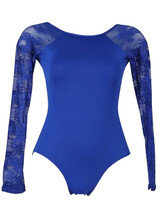 Long Sleeve Ballet leotard with Lace on arms Red