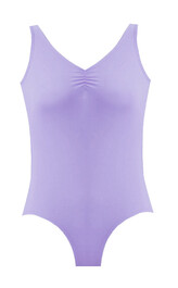 Wide Strap Ballet Leotard with a Wide V-Neck Purple