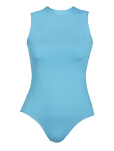 Sleeveless Ballet Leotard Plain Turquoise with round neck