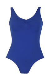 Wide Strap Ballet Leotard with a V-Neck Raspberry Pink