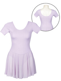 Short sleeved ballet letoard dress in Lavender Purple