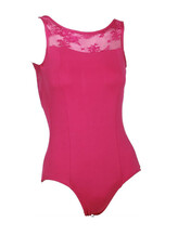 Wide Strap Ballet Leotard with round neck line Blue 