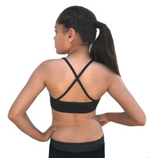 Dance Croptop in Black with crossed back straps