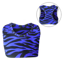 Dance Croptop with Racerback Muscleback in Royal Zebra Print