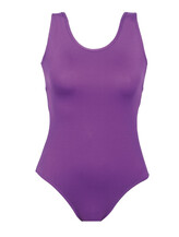 Wide Strap sleeveless Ballet leotard with scoop neck plain Purple