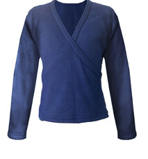 Long Sleeve polarfleece ballet crossover top in Black with ties