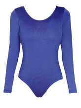 Long Sleeve Ballet Leotard with scoop neck Black