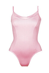 Spaghetti Strap Ballet Leotard with wide front V-neck shape Pink