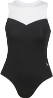 Sleeveless Ballet leotard with top front White and bottom Black