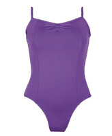 Spaghetti Strap Ballet Leotard with V-neck and lines on both sides Purple