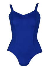 Ballet Leotard with wide straps and gathered neckline in Royal