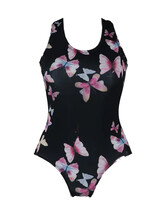 Ballet Sleeveless leotard with butterflies and back X-Shape