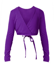 Long Sleeve ballet crossover top in Grape Purple with ties