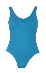 Wide Strap Ballet Leotard with a Wide V-Neck Purple