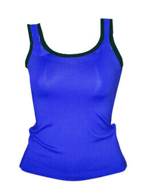 Tank style Jazz Singlet in Raapberry Pink with Black Edging on Sleeves and Keyhole back