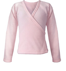Long Sleeve Polarfleece Crossover ballet cardigan top with ties in Pink