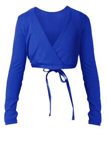 Long Sleeve ballet crossover top in Blue with ties