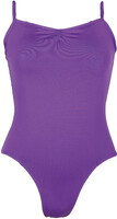 Spaghetti Strap Ballet Leotard V-neck Purple