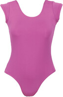 Cap Strap Ballet Leotard with round U-neck shape plain Pink