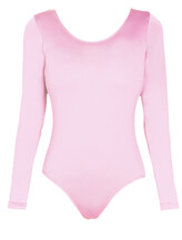 Long Sleeve Ballet Leotard with scoop neck in Pale Pink