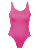Wide Strap Ballet Leotard with Oval neckline Raspberry