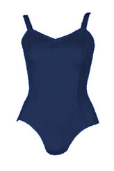 Ballet Leotard with wide straps and gathered neckline in Navy