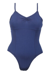 Spaghetti Strap Ballet Leotard with V-neck Navy
